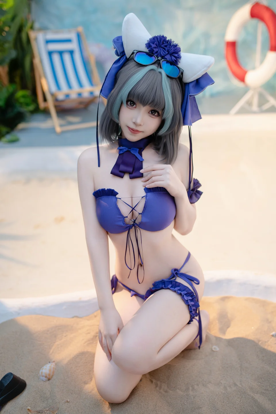 Bangni邦尼 - No.034 碧蓝航线 柴郡 泳装 [86P-855MB] tg@simisebaisi 【丝足阁】035.webp